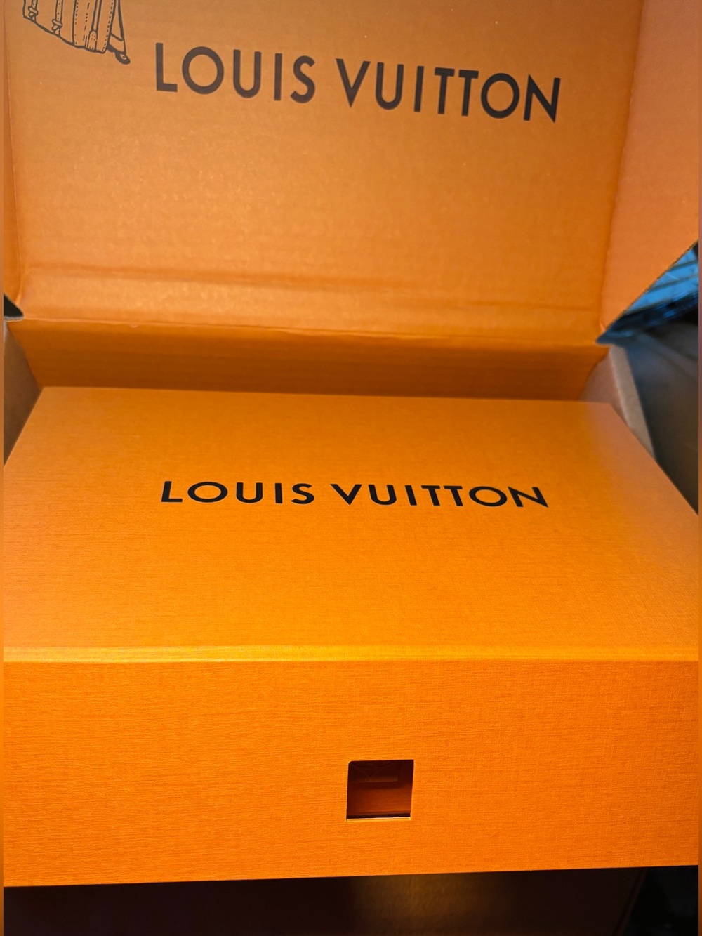 Authentic Louis Vuitton Signature Orange Textured Gift Box Approx.11” x 7” x 3” - Picture 10 of 12